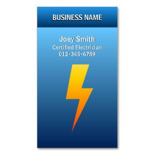 Electrician Business Card Lightning Bolt