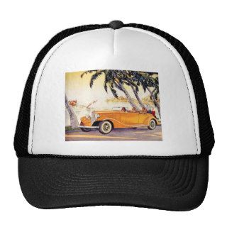 Vintage Family Vacation in a Convertible Car Mesh Hat