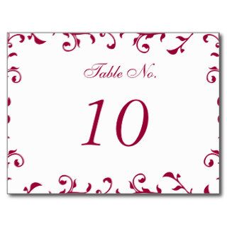 Table Number Card, White Transparent Template Postcards