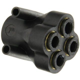 Legris 3144 04 06 Nylon Push to Connect Fitting, Inline Double Wye Union with Mounting Holes, 5/32" or 4 mm x 6 mm Tube OD