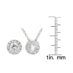 Tressa Sterling Silver Round CZ Necklace and Earring Set Tressa Jewelry Sets