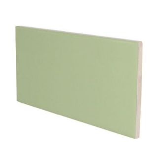 U.S. Ceramic Tile Color Collection Matte Spring Green 3 in. x 6 in. Ceramic Surface Bullnose Wall Tile DISCONTINUED U211 S4639