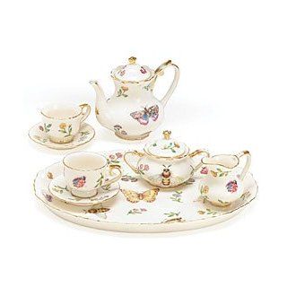 Morning Meadows Butterfly Porcelain Miniature Tea Set Home And Garden Products Kitchen & Dining