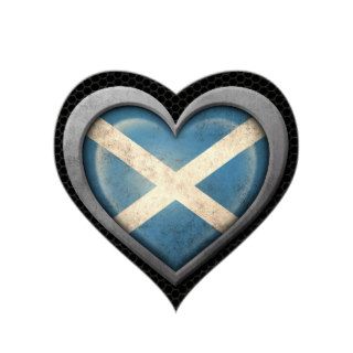 Scottish Heart Flag Steel Mesh Effect Stickers