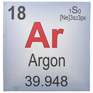 Argon Individual Element of the Periodic Table Printed Napkin