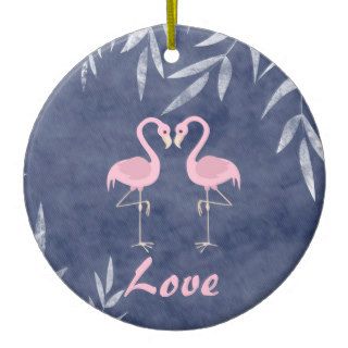 Personalized Pink Flamingo Tropical Beach Ornament