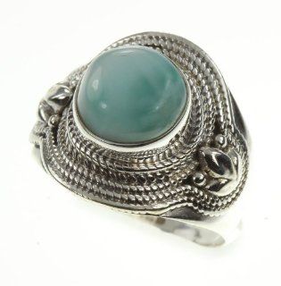 925 Sterling Silver NATURAL LARIMAR Ring, Size 7, 6.45g Jewelry
