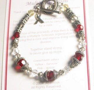 Multiple Sclerosis Awareness Bracelet, Pink  Spouse Jewelry