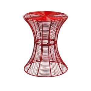 18.5 in. Red Metal Spiral Accent Table 2076065