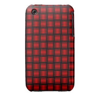 Red Basket Weave Design Case Mate iPhone 3 Cases