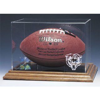 Chicago Bears NFL Football Display Case (Wood Base) (Black) 