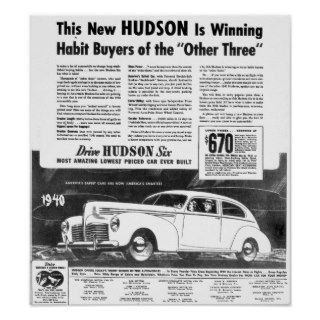The New 1940 HUDSON Automobile Poster