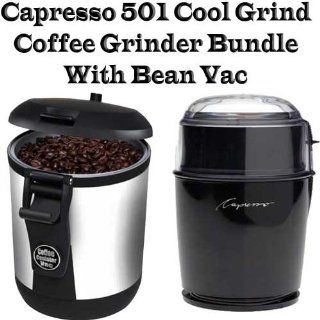 Capresso 501 Cool Grind Coffee Grinder Bundle With Bean Vac Coffee Canister Kitchen & Dining