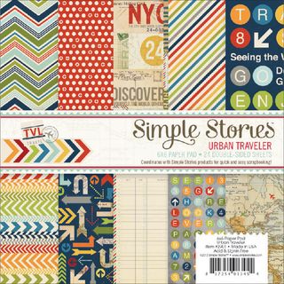 Urban Traveler Paper Pad 6"X6" 24/Sheets Double Sided Paper Packs