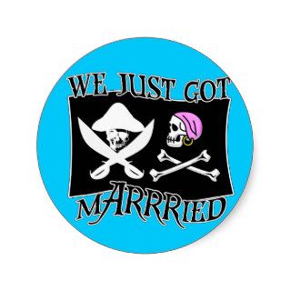 Pirate Just Married Stickers