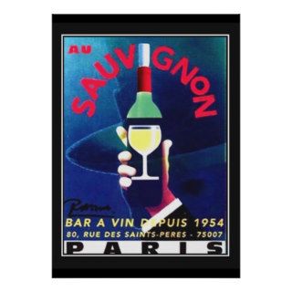 Vintage travel Poster French Wine