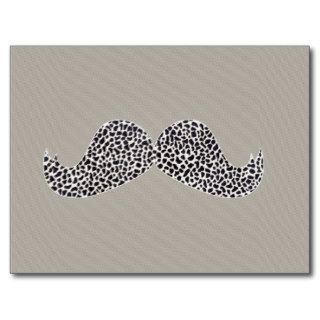 Leopard Animal Print Moustache Post Card