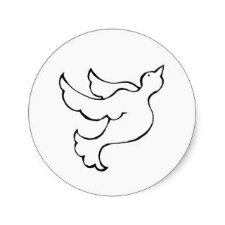 Dove bird in flight   fun simple line drawing art stickers