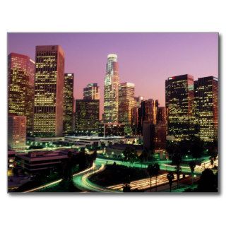 Los Angeles Night Lights Postcard