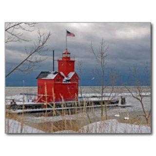 Big Red Lighthouse Postcard