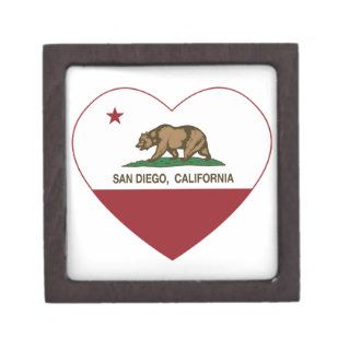 california flag san diego heart premium keepsake box