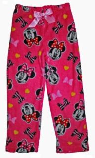 Minnie Mouse Girls Fleece Pajama Pant (10/12, Pink) Clothing