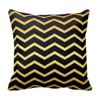 Gold & Black Zig Zag Pattern Pillows
