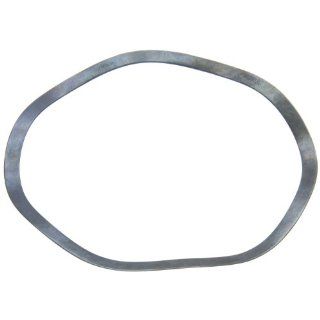 Compression Type Wave Washer, Carbon Steel, 6 Waves, Inch, 3.504" ID, 3.898" OD, 0.02" Thick, 3.937" Bearing OD, 560lbs/in Spring Rate, 101.4lbs Load, (Pack of 5) Flat Springs