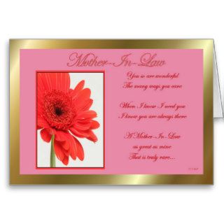 Happy Birthday to mother in law with flowers Greeting Card