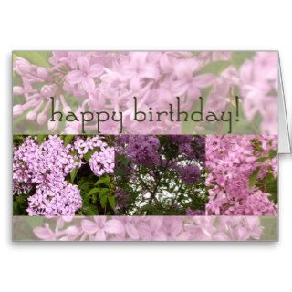 Happy Birthday Lilac Flowers Photography Card