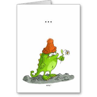 sorry  cute dragon greetingcard