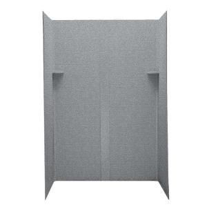 Swanstone Geometric 34 in. x 48 in. x 72 in. Five Piece Easy Up Adhesive Shower Wall Kit in Gray Granite DK 344872GO 042