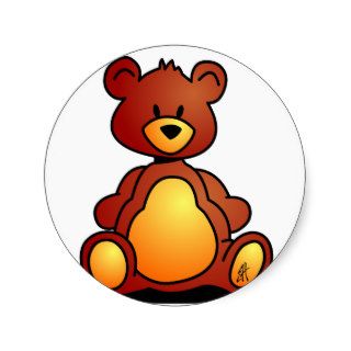 Teddy Bear Round Stickers