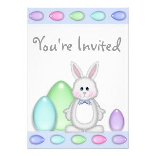 Bunny and Eggs Easter Birthday Invitation ~ Boys