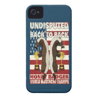 Back to Back Honey Badger World Mustache Champs iPhone 4 Case