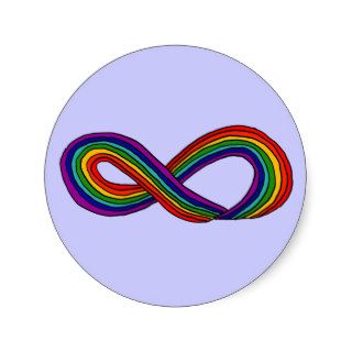 AY  Rainbow Infinity Symbol Round Sticker