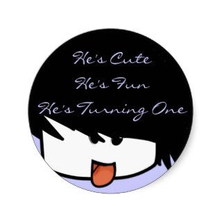 He's Cute He's One He's Turning One Sticker