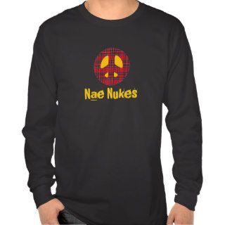 Scottish Nae Nukes Tartan Peace Symbol T Shirt