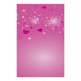 Pink On Pink Falling Hearts 5.5" x 8.5" Paper Stationery Design