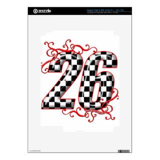 26 checkers flag number iPad 3 decals