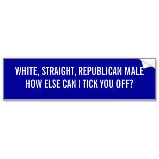 WHITE, STRAIGHT, REPUBLICAN MALE, HOW ELSE CANBUMPER STICKERS