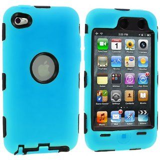 Baby Blue Deluxe Hybrid Premium Rugged Hard Soft Case Skin Cover for iPod Touch 4th Generation 4G 4   Players & Accessories