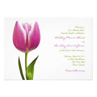 Elegant Pink Tulip Wedding Invitation