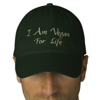 I Am Vegan For Life. Green. Slogan. Custom Baseball Cap