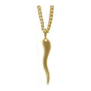 Italian Horn Charm 14k Yellow Gold Plated Chain Jewelry