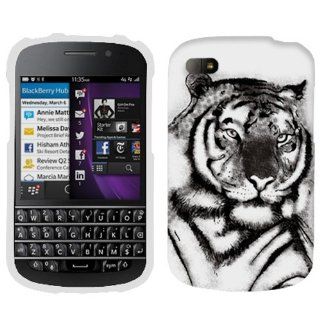 BlackBerry Q10 White Tiger Face Phone Case Cover Cell Phones & Accessories