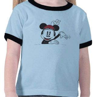 Minnie Mouse waving smiling flower in hat Tee Shirt