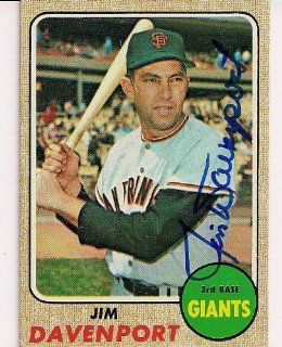 Autographed Jim Davenport 1968 Topps Card, #525 Sports Collectibles