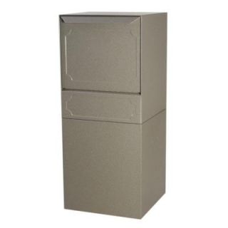 dVault Gray Post/Column Mount Locking Mailbox with Outgoing Mail Compartment and Carrier Service Flag DVU0050 2
