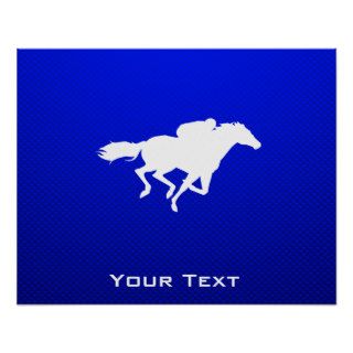 Blue Horse Racing Posters